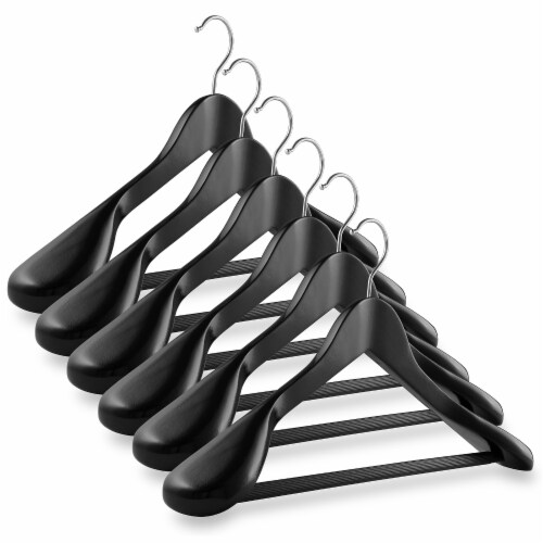 6-Pack Wide Shoulder Wooden Suit Hangers - Black by Casafield, 17.25 x 9.25  - Kroger