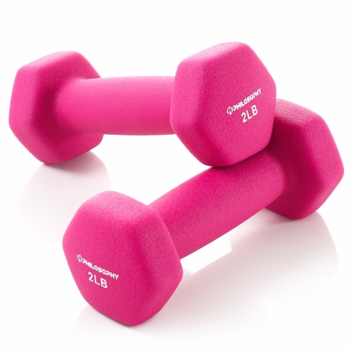 Neoprene Dumbbell Hexagon Hand Weights, 2 lb Pair - 4 lb Total, Pink 2 lb  Pair - Dillons Food Stores