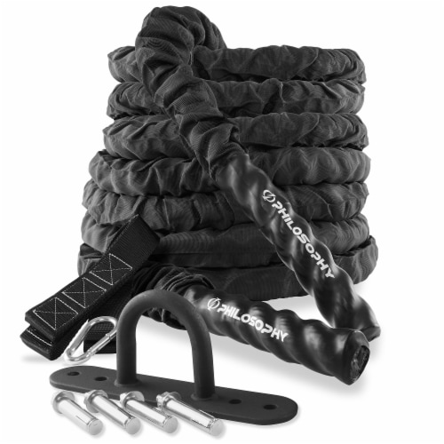 50 Foot Exercise Battle Rope 1.5 Inch Diameter with Cover, Anchor Kit,  1-1/2 Inch x 50 Feet - Fred Meyer