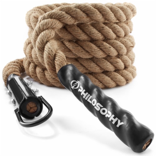 15 FT. Indoor / Outdoor Exercise Climbing Rope - 1.5 Inch Diameter, 1-1/2  Inch x 15 Feet - QFC