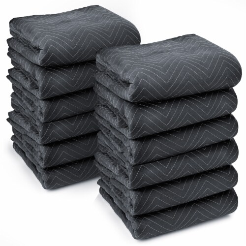 12-Pack, 40 x72 Ultra Thick Pro Moving & Packing Blankets - by Sure-Max Perspective: front