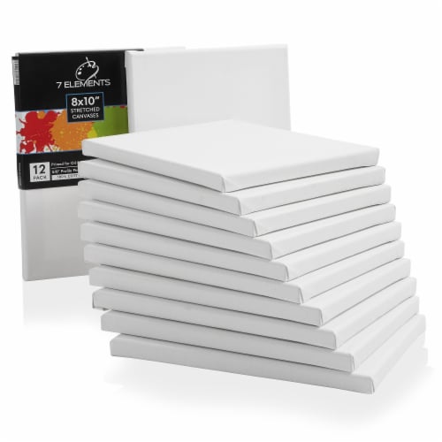 Stretched Canvas for Painting - Primed White Art Canvases 8 x 10 12pk,  8x10 - 12pk - Fry's Food Stores