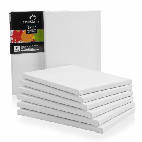 Stretched Canvas for Painting - Primed White Art Canvases 9 x 12