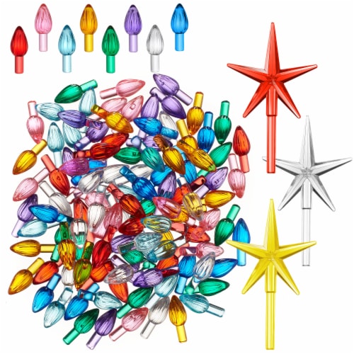 Ceramic Christmas Tree Replacement Lights 108 Bulbs and 3 Stars, 2.25