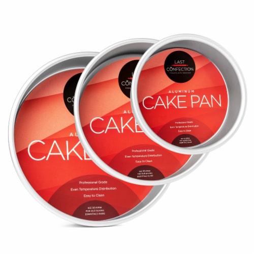 3-Piece Cake Pan Set, 6 , 8 , 10 Round Aluminum Pans - 2 Deep Perspective: front
