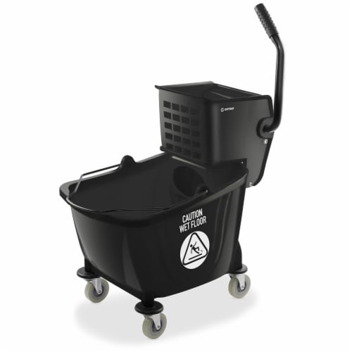 Dryser Commercial Mop Bucket with Side Press Wringer 33 Quart, Black