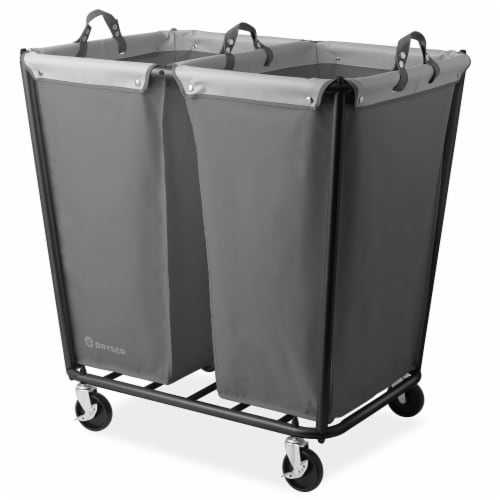 Commercial Divided Rolling Canvas Bin Laundry Hamper on Wheels, Gray,  Divided - Kroger