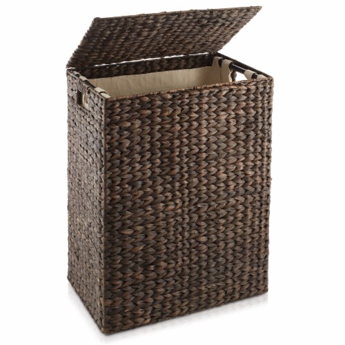 Large Laundry Hamper Basket w Lid Liner for Clothes Espresso Hyacinth 1 unit Mariano s