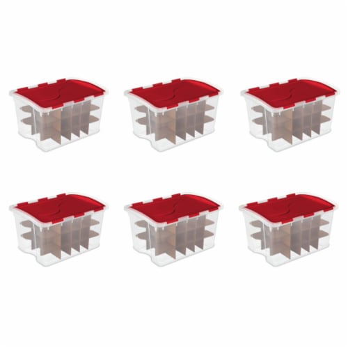 Sterilite 48 Quart Stackable Holiday Christmas 45 Ornament Storage Box (6  Pack), 1 Piece - Ralphs