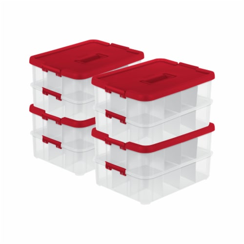 Sterilite 24 Compartment Stack and Carry Christmas Ornament Storage Box (4  Pack), 1 Piece - Fry's Food Stores