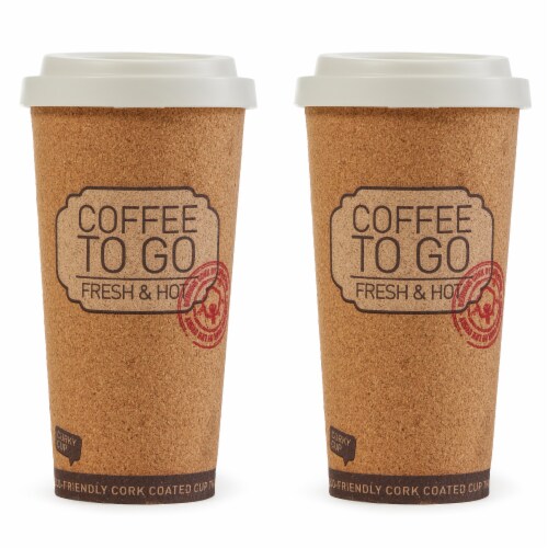 Life Story Corky Cup Reusable 16 oz Insulated Travel Mug Coffee Thermos (2 Pack) Perspective: front