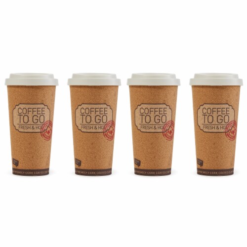Life Story Corky Cup 16 oz Reusable Insulated Travel Mug Coffee Thermos (4 Pack) Perspective: front