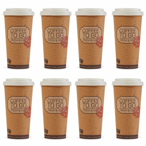 Corky Cup Life Story  16 oz Reusable Insulated Travel Mug (8 Pack) Perspective: front