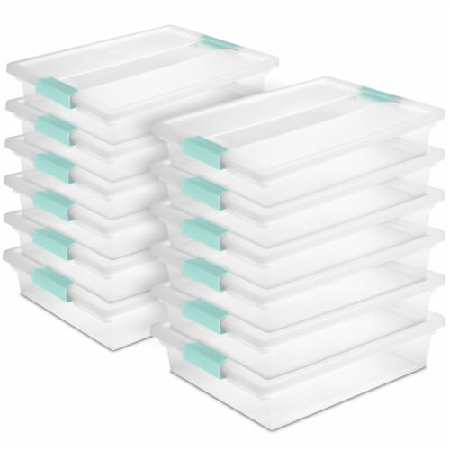 Sterilite Small Clip Box Clear Storage Tote Container with