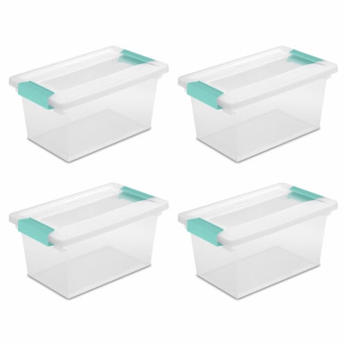 Sterilite Small Clip Box Clear Storage Tote Container with Latching Lid 24 Pack