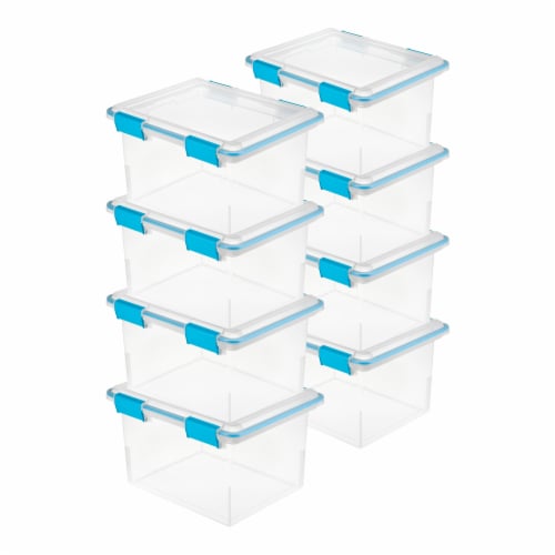 Sterilite 64 Quart 6 Pack and 32-Quart 6 Pack Stacking Latching Storage Boxes