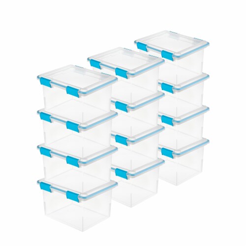 Large Storage Containers 105 Quart Clear Plastic Totes Latching Lids Set of  4