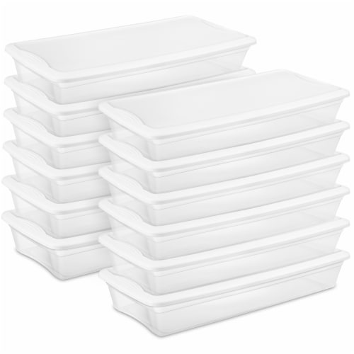 Sterilite Underbed Storage Box with Lid - Clear/White, 41 qt - Kroger