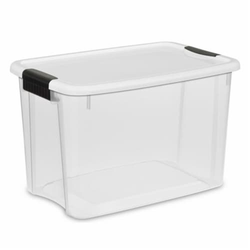 Sterilite Large Clear Plastic Stackable Storage Bin w/ Clear Latch