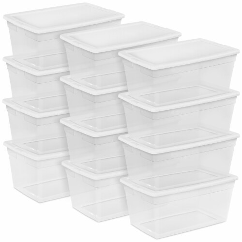 Sterilite 90 Quart Storage Box Container with Clear Base & White Lid, (12  Pack), 12pk - Pick 'n Save