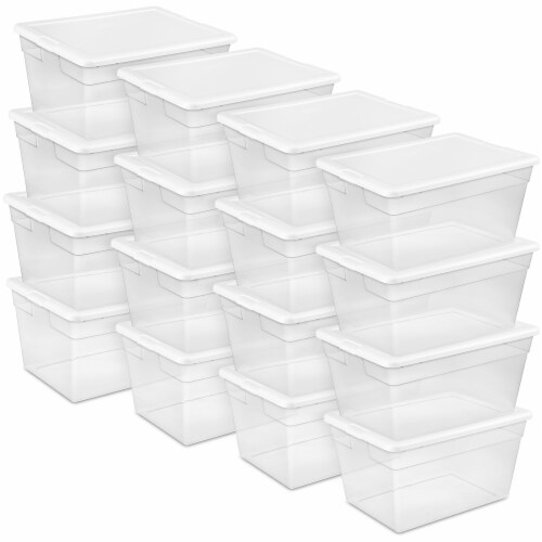 Sterilite 56 Quart Clear Plastic Storage Container Box and Latching Lid, 16  Pack, 16pk - Fry's Food Stores