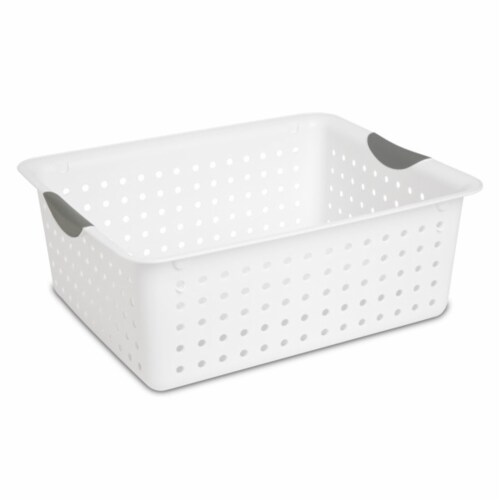 Sterilite Large Ultra Plastic Storage Bin Baskets with Handles, White, 6  Pack, 1 Piece - Food 4 Less