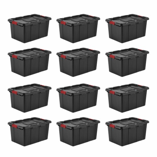 Sterilite 27 Gallon Durable Rugged Industrial Tote w/Red Latches, Black (8  Pack), 1 Piece - Kroger