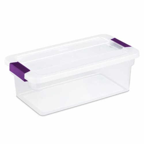 Sterilite 15qt Clear View Storage Bin with Latch Purple