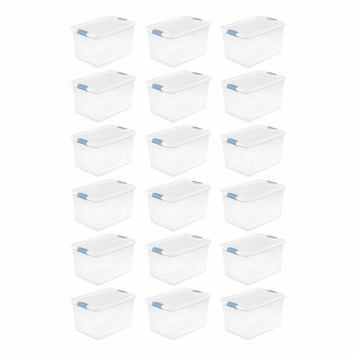 Sterilite Deep Plastic Stackable Storage Bin w/ Clear Latch Lid