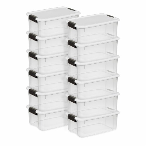 Sterilite 18 Quart Clear Plastic Stackable Storage Bin w/ Latch Lid, (12  Pack), 12pk - Foods Co.