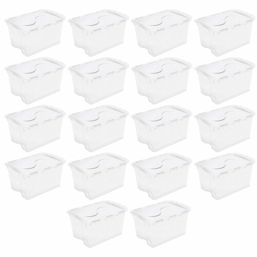 Sterilite 48 Qt Hinged Lid Storage Box Plastic Stackable Bin with Lid, 18  Pack, 1 Piece - Harris Teeter