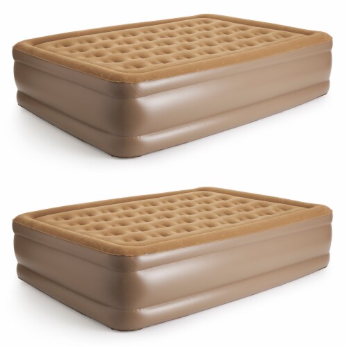InstaBed Raised Queen Air Bed Mattress with Never Flat Air Pump 840017 (2 Pack) Perspective: front