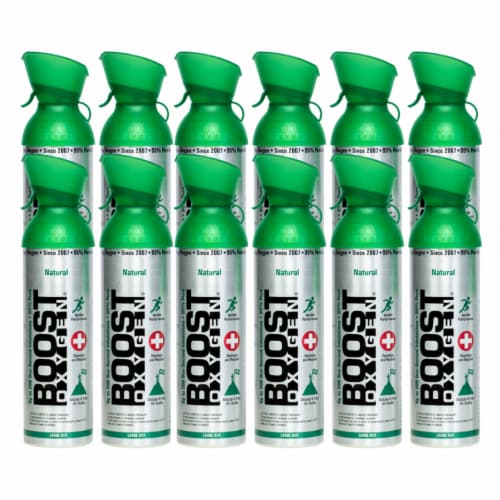 12 Pack Large 10L Boost Oxygen Natural Portable Pure Canned Oxygen, Flavorless Perspective: front