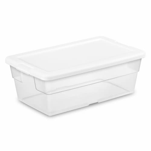 Sterilite 6 Qt Clear Plastic Storage Container Bin Snap Close White Lid, 72  Pack, 1 Piece - Kroger