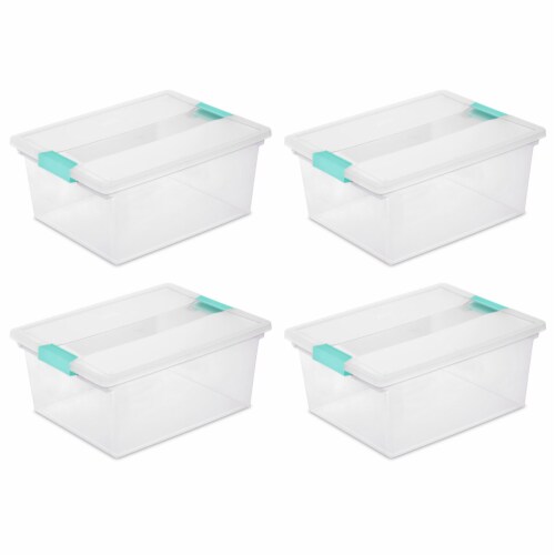 Sterilite Deep Clear Plastic Stackable Storage Bin w/ Clear Latch Lid, 16  Pack, 16pk - King Soopers