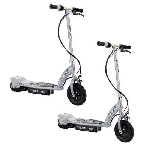 Razor E100 Kids Ride On 24V Motorized Electric Powered Scooters, Silver