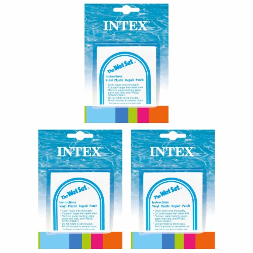 INTEX Wet Set Adhesive Vinyl Plastic Swimming Pool Tube Repair Patch 18 Pack Kit 3 Piece Pick n Save