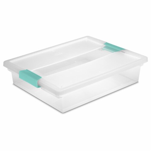 Sterilite Large Clear Plastic Stackable Storage Bin w/ Clear Latch