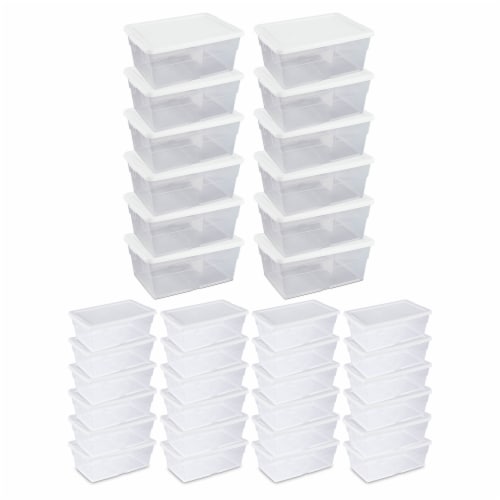 Sterilite 16 Qt. Clear Plastic Storage Tote Home Organizer Bins