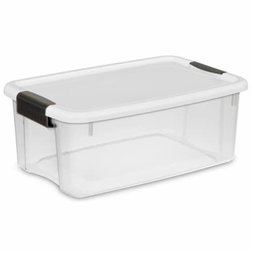 Sterilite 28 Quart Clear Plastic Stacking Storage Container Box w