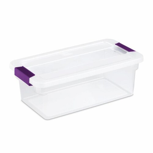 Sterilite 6 Quart Plastic ClearView Latch Box Storage Container Tote, 96 Pack Perspective: front