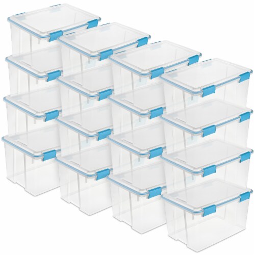 Sterilite Large Clear Plastic Stackable Storage Bin w/ Clear Latch