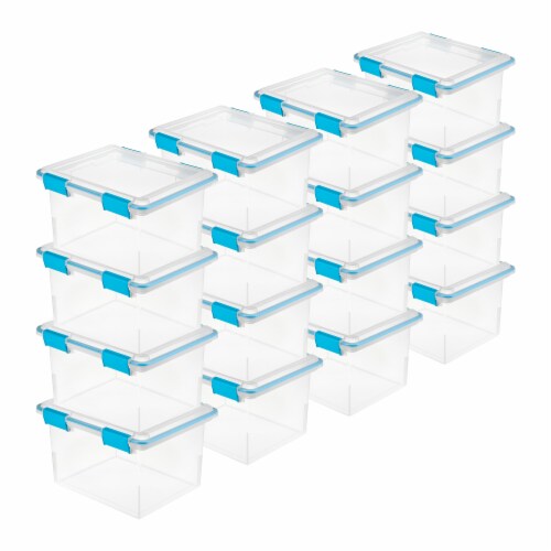 32 qt. Clear Base/White Lid Latching Storage Box by Sterilite at