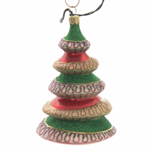 Ribbon Candy Tree - 1 Ornament 4.5 Inch, Glass - Ornament Glitterazzi Sweets ZKP2660RB Perspective: front