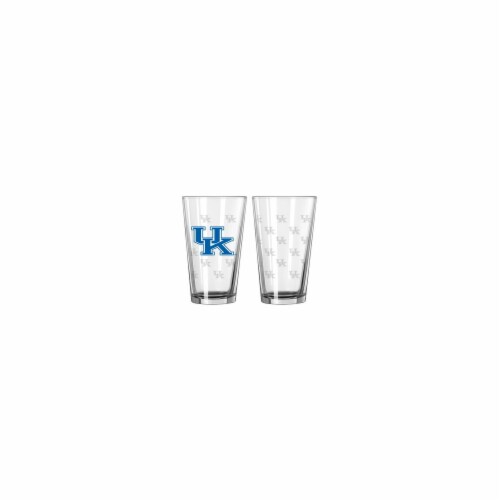 Kentucky Wildcats Satin Etch Pint Glass Set Perspective: front