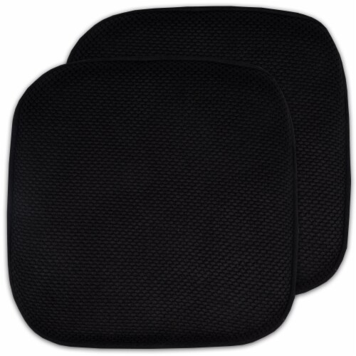 Sweet Home Collection  Memory Foam Chair Pad No Slip Faux Leather 16 x 17  , Black, 2 PK, 2PK - Kroger