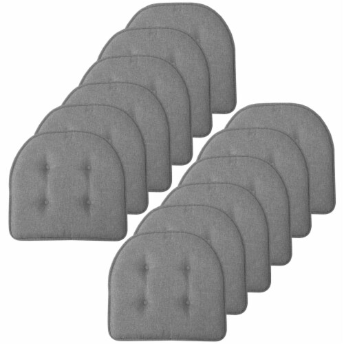 Sweet Home Collection  Solid U Shaped Memory Foam 17 x 16 Chair Cushions,  Gray, 12 PK, 12PK - Fry's Food Stores