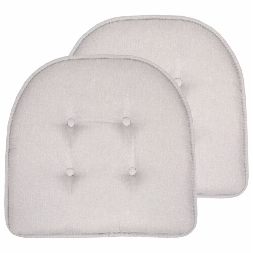 Sweet Home Collection  Solid U Shaped Memory Foam 17 x 16 Chair Cushions,  Lt.Gray, 2 PK, 2PK - Food 4 Less