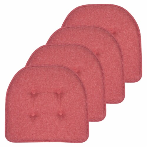 Sweet Home Collection  Solid U Shaped Memory Foam 17 x 16 Chair Cushions,  Peach, 4 PK, 4PK - Kroger