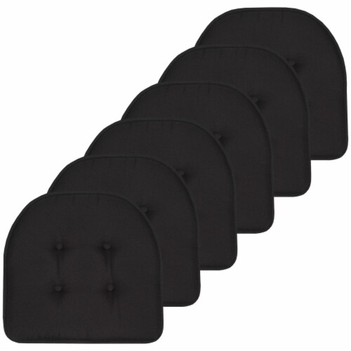 Sweet Home Collection Solid U Shaped Memory Foam 17 x 16 Chair Cushions Black 6 PK 6PK Smith s Food and Drug